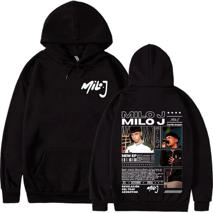 Rapper Milo J 166 Tour 2025 Album Graphic Hoodie Men Hip Hop Gothic Long Sleeve Sweatshirts Vintage Oversized Hoodies Streetwear