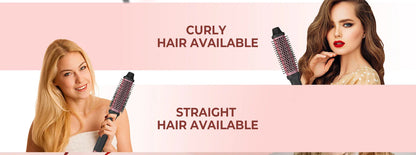 Curling lron Brush 2 in 1 Electric Hair Comb Negative lon Hair Dryer Styling Appliances Portable Professional Hair Strai