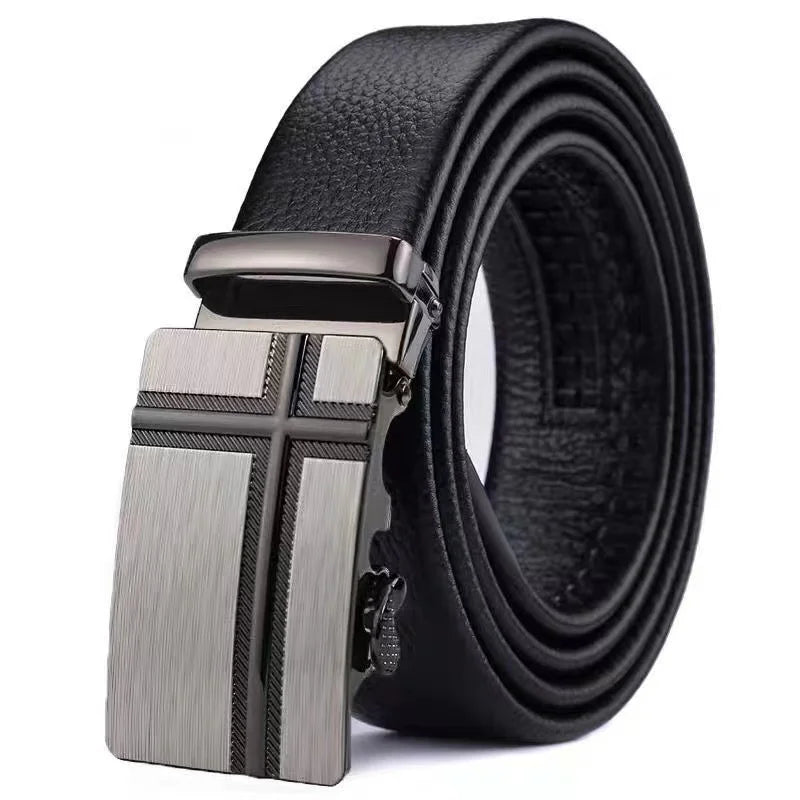 Fashion Business Men's Belt Genuine Luxury Brand Belt Metal Buckle Belt High-Quality PU Leather Soft Belt With Cargo Pants Jeans