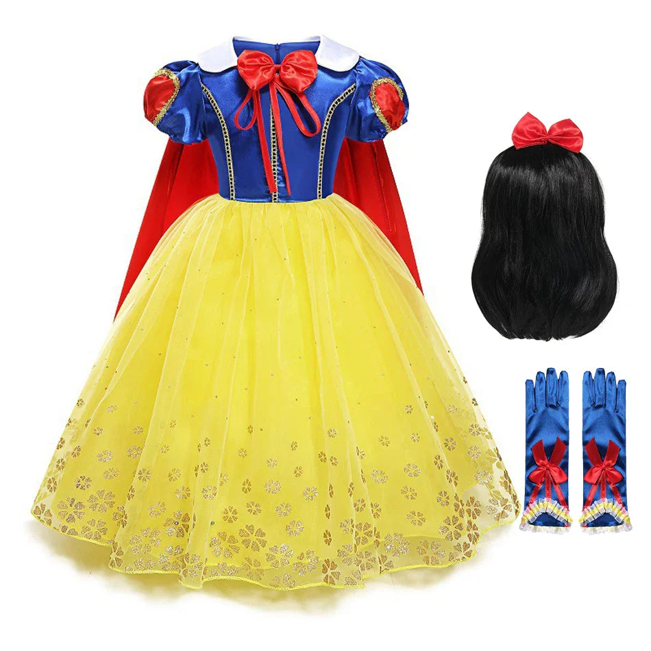 Girls Snow White Dress Kids Princess Dress Up Costumes Toddler Snow White And Huntsman Fancy Clothing Christmas Party Outfits