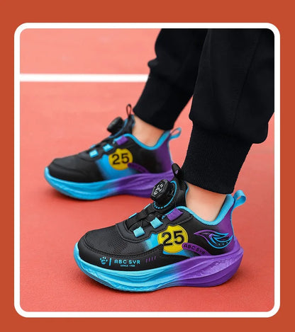 Children‘s Breathable Basketball Shoes Non-slip Sports Training Shoes Outdoor Lace-up Boys Girls Jogging Sneakers Athletic Shoes