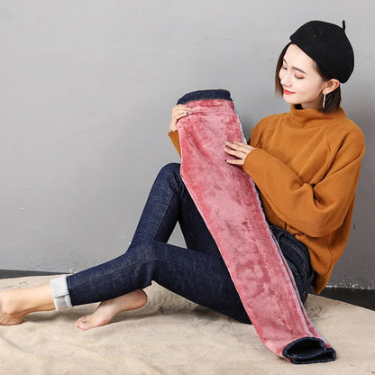 Thermal Jeans Winter Snow Warm Plush Stretch Jeans