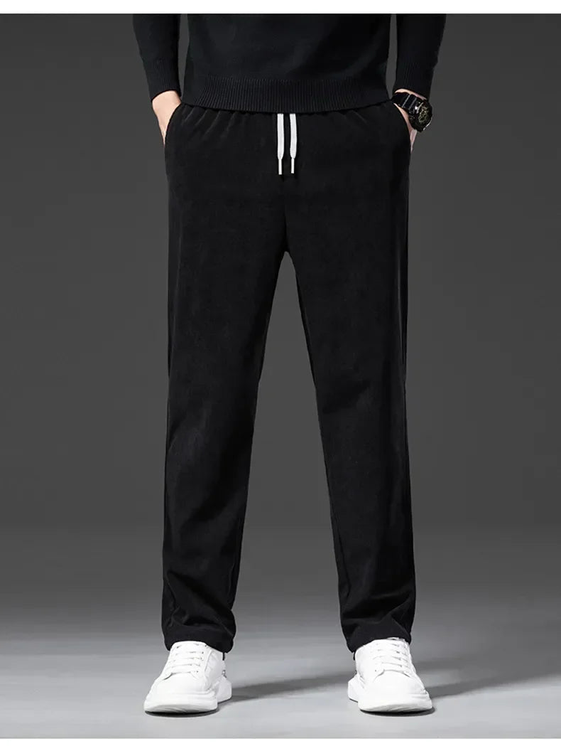 Men's Corduroy Straight Casual Pants Spring Autumn Business Leisure Fashion Trousers Regular Fit Male Pants Brand Clothes
