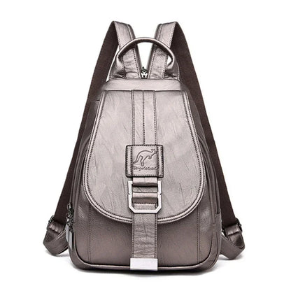 Multifunctional Women Leather Backpacks Casual Backpack For Teenager Girls School Chest Bag Travel Bagpack Ladies Sac Back Pack