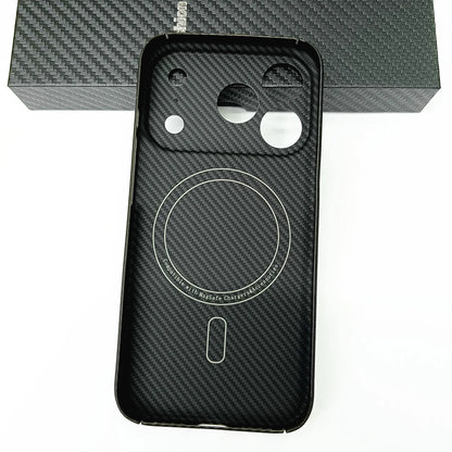 Genuine Aramid Carbon Fiber Mag Safe Magnetic Case For iPhone 17 Pro Max 17Pro Matte Camera Hole Thin Hard Armor Cover