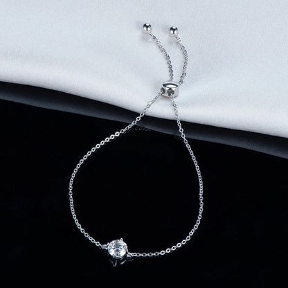 Real 6.5MM 1 Carat D Color Moissanite Bracelets For Women 100% 925 Sterling Silver Sparkling Wedding Party Fine Jewelry