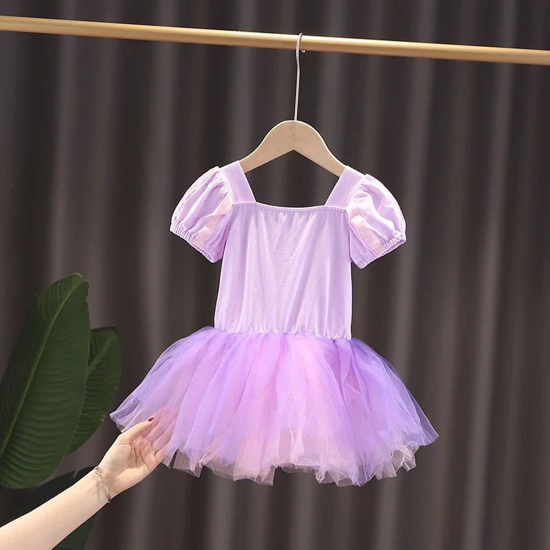 Princess Ballet Tutu Dress with Cape for Toddler Little Girls Ballerina Dance Costume Outfit Dancewear, Blue/Purple/Yellow