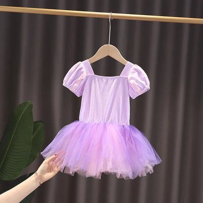 Princess Ballet Tutu Dress with Cape for Toddler Little Girls Ballerina Dance Costume Outfit Dancewear, Blue/Purple/Yellow