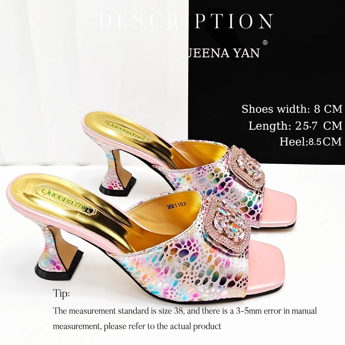 Fashion Newest Arrival Orange Color Square Toe Women Sandals Shoes Matching Bag Set for Ladies Wedding Party Pump