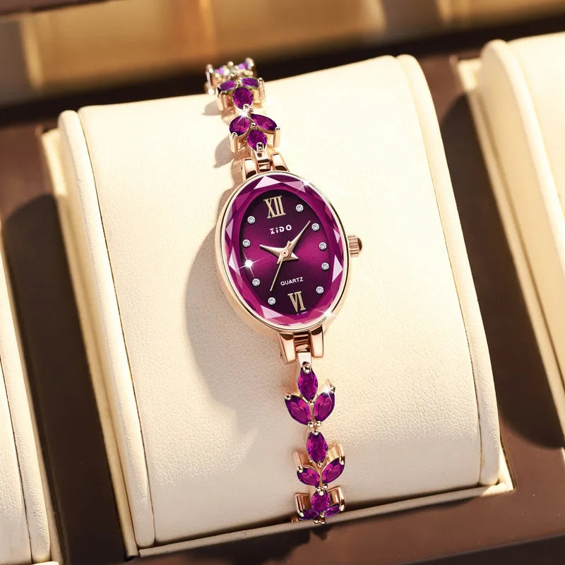 V22 Women's Watches Light Luxury Diamond Inlaid Female Watch Waterproof Oval Ladies Fashion Quartz Bracelet Wristwatch