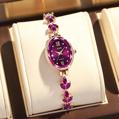 V22 Women's Watches Light Luxury Diamond Inlaid Female Watch Waterproof Oval Ladies Fashion Quartz Bracelet Wristwatch
