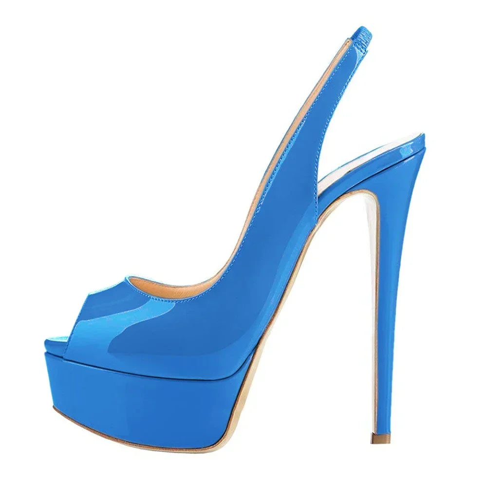 Women Sandals Sexy Pumps 14CM Platform Stripper High Heels Open Toe Stilettos Gladiator Party Dress Wedding Shoes Large Size 44
