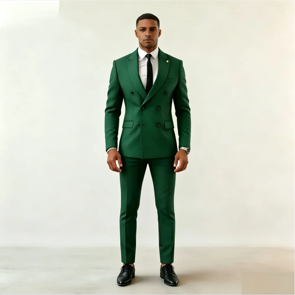 High Quality Slim Fit Men's Tuxedo Two-Piece Suit Smart Casual Wedding Business Wear
