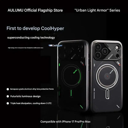 Frosted Mobile Phone Case for IPhone 17 Pro Max Luminous Translucent Full-Inclusive Anti-fall Magnetic Phone Case Unique
