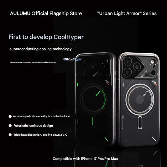Frosted Mobile Phone Case for IPhone 17 Pro Max Luminous Translucent Full-Inclusive Anti-fall Magnetic Phone Case Unique