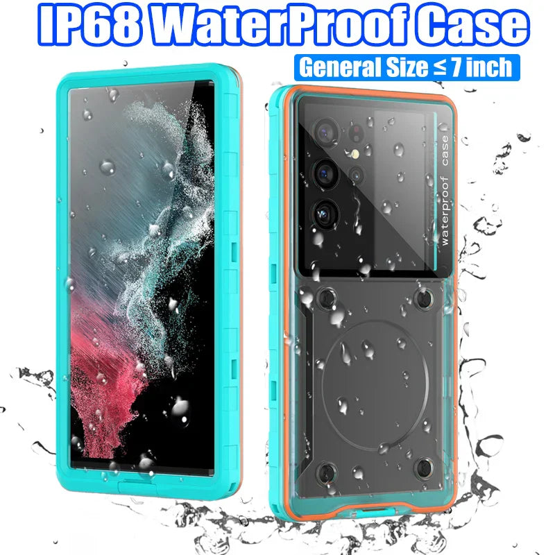 Bluetooth 30 Meter Deep Waterproof Case For iPhone 17 Air 16 15 14 13 12 Pro Max 11 Samsung Galaxy S25 S24 S23 S22 Ultra Note 20