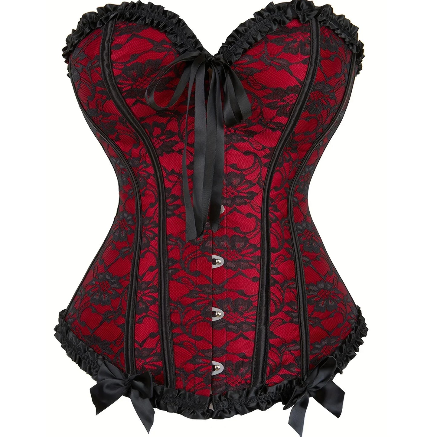 Sexy Gothic Corset Top Overbust Corselet Women Bustiers and Corsets Modeling Strap Lace Up Boned Tummy Control Halloween Costume