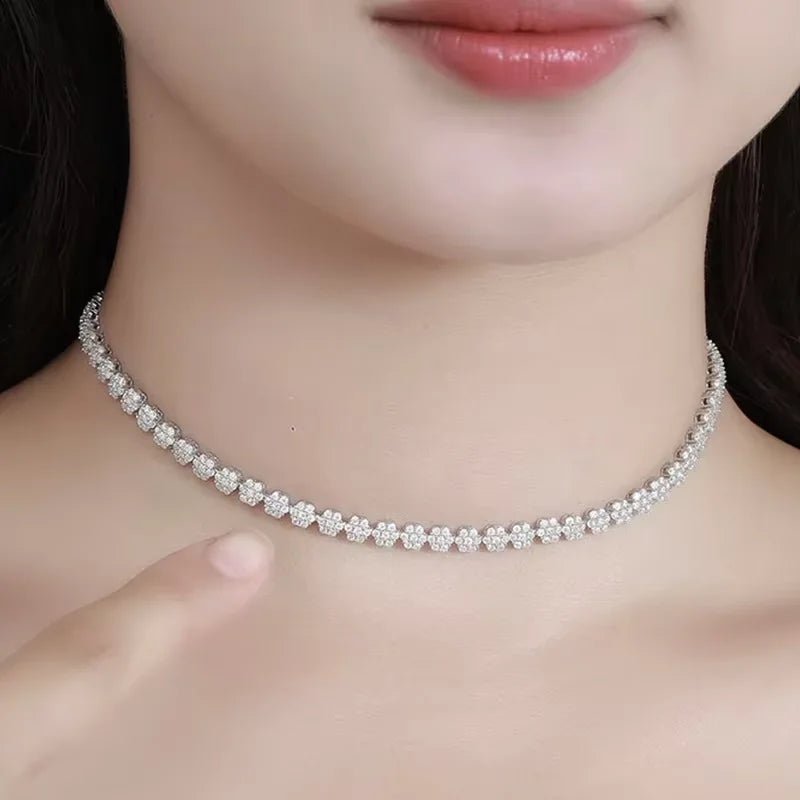 Flower GRA Certified Full 1.5/2.5/3mm D Color Moissanite Bracelet for Woman Men Silver 925 Diamond Hand Link Bracelets Gift