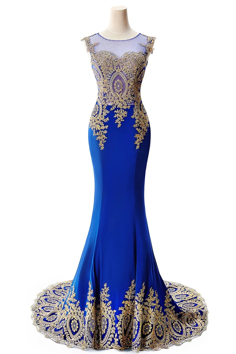 Vestidos de Baile Sereia de Renda Transparente, Luxuosos Apliques, Bordados, Missangas, Vestidos de Noite Ilusão, Vestido de Festa Longo