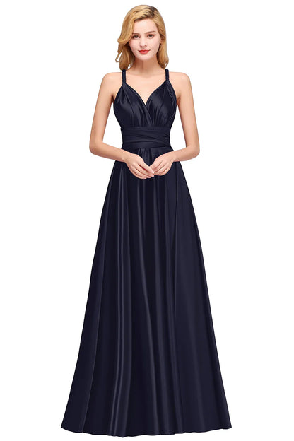 Vestidos de Madrinha Azul Acinzentado Vestido Infinito Multifuncional Costas Abertas Seda de Leite Casamento Noite Vestidos de Festa Vestidos de Festa