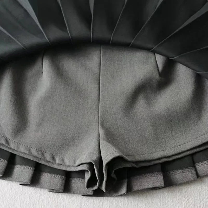 Mooyufon Sexy Women Pleated Skirts High Waist Summer Vintage Mini Skirts Korean Tennis Student White Designed Dance Skirt