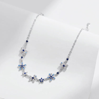 925 Sterling Silver Luxury Flowers Pave Setting CZ Brilliant Bracelets Fashion Daily Link Chain For Women Jewelry Gift