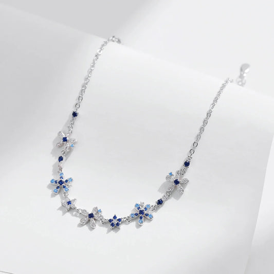 925 Sterling Silver Luxury Flowers Pave Setting CZ Brilliant Bracelets Fashion Daily Link Chain For Women Jewelry Gift