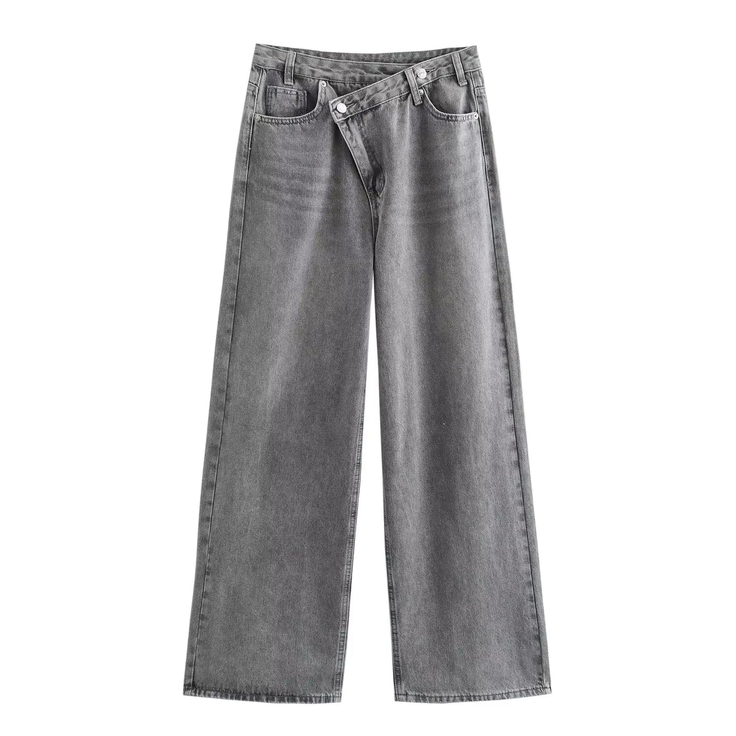 Women Spring Autumn Fashion High Waist Zipper Fly Denim Pants