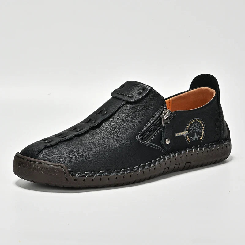 Handmade Leather Men Shoes Casual Slip On Loafers Breathable Leather Shoes Men FlatsTooling Shoes Plus Size