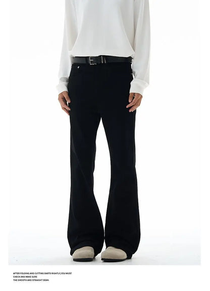 Calça Masculina Vintage Disco Flare Sólida Elástica Slim Fit Estilo Hippie Calça Casual de Perna Larga Streetwear Masculino