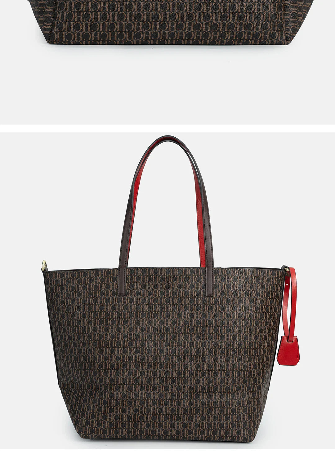 CH Elegante Luxo Leve Prática Com Bolsas Cor Pura Simples Grande Capacidade Casual Resistente Marca Bolsa Feminina Bolsa de Ombro