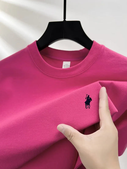 Luxury brand short sleeve men's round neck T-shirt summer fashion classic pony embroidery design 100cotton breathable casual top