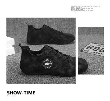 Men's Loafers Lightweight Driving Casual Thin Bottom Flats Shoes Soft Sole Comfortable Non Slip Lace-up Walking Shoes Men