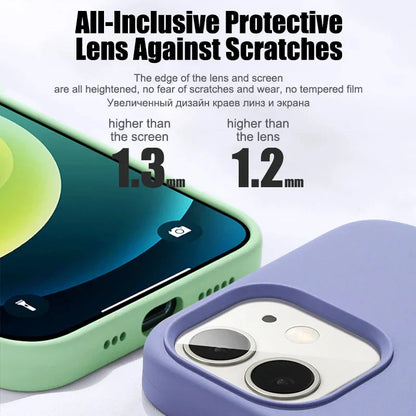 Luxury Liquid Silicone Phone Case For iPhone 15 13 12 11 14 Pro Max Bumper Cover 15 Plus Shockproof Protective Cases Accessories