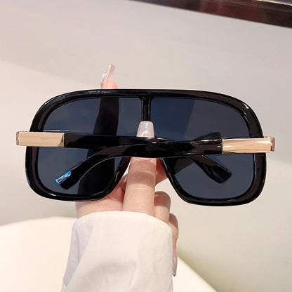 New Big Frame Sunglasses Women Men Luxury Goggle One Piece Sun Glasses Female Vintage Brand Designer Punk Shades UV400 Eyewear