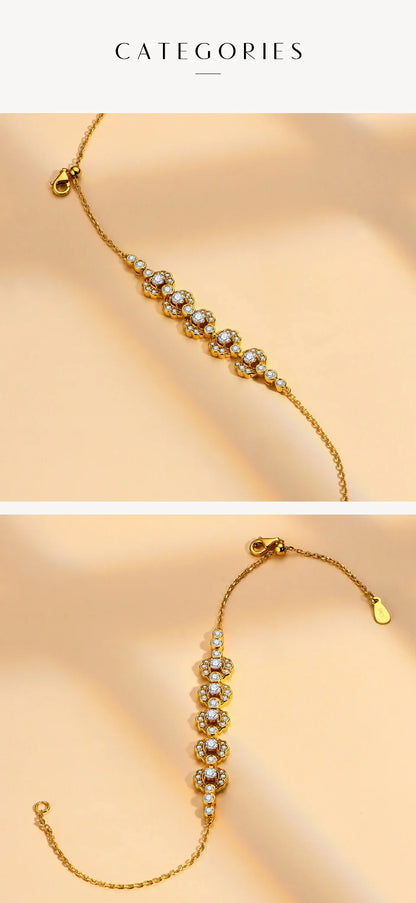 Real D Color Full Moissanite Bracelet for Women S925 Sterling Silver Au585 Solid Gold Engagement Fine Jewelry Wholesale