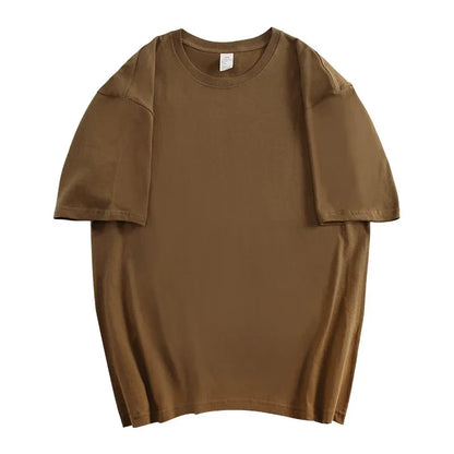 Oversized Summer T shirts for Women Men Brown Casual Female Korean Streetwear Tees Unisex Basic Solid Young Cool Tops