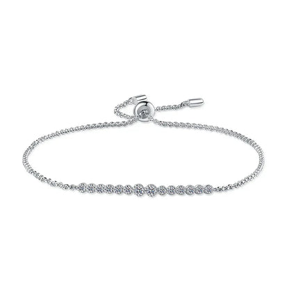 0.24cttw Gradient All Moissanite Bracelets for Women Round Brilliant Cut 100% S925 Sterling Silver Plated 18k Gold