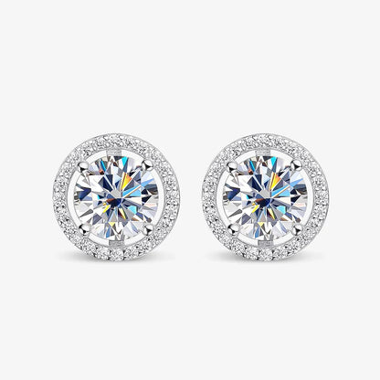Trendy 1-4CT Full Moissanite Stud Earrings For Women Party Bridal Fine Jewelry S925 Sterling Silver Diamond Earring