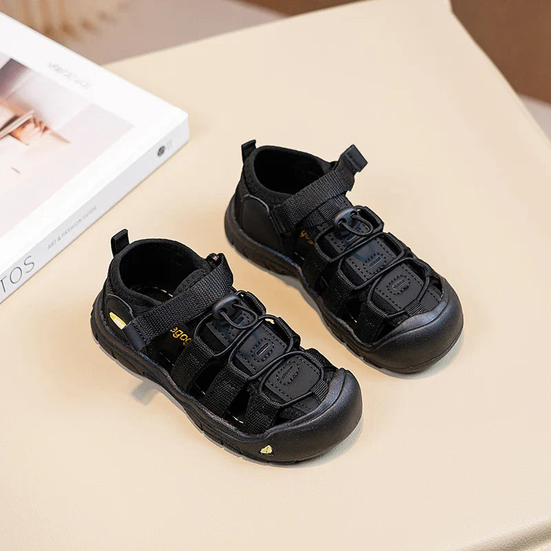 Boys Girls Casual Toes Capped Shoes Soft Sole Kids Sport Sandals Non-slip Children Summer Beach Shoes Classic Pull Rope 2025 New