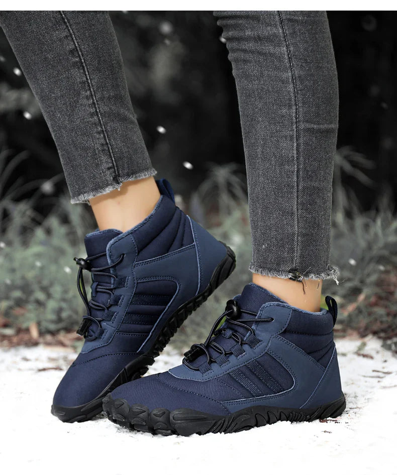 Womens Mens Waterproof Winter Barefoot Shoes Snow Boots Cotton Warm Fur Lined Unisex Walking Hiking Outdoor Shoes