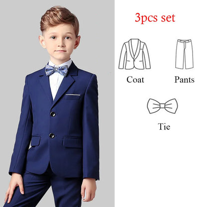 Spring Autumn Children Boy Wedding Suit Teenager Kids Formal Elegant Suits For Boy 1-14  Years Boys Suits Outfits Set
