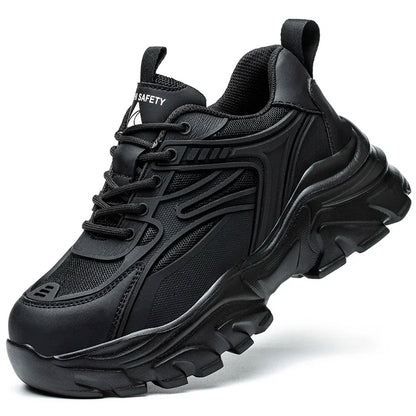 Lace-up Safety Work Shoes For Women Steel Head Boots Female Indestructible Construction Non Slip Platform Work Shoes