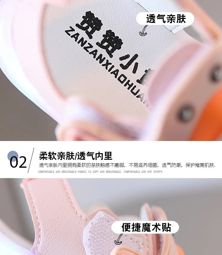 LED Light Baby Shoes 2023 Summer 0-3 Year Old Boys/girl Headband Anti Kick Sandals with Soft Soles Baby Toddler Soles Beach Shoe
