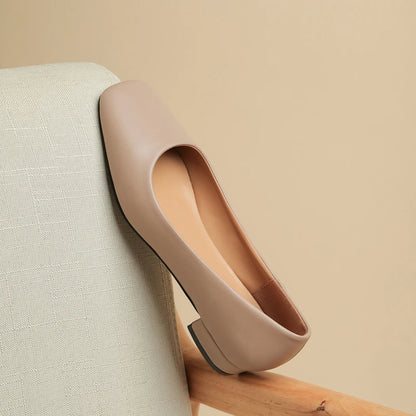 Spring Autumn Women Elegant Square Toe Low Heel Shallow Cut Single Shoes Casual Pumps Shoes for Women 35-41 Platform Shoes