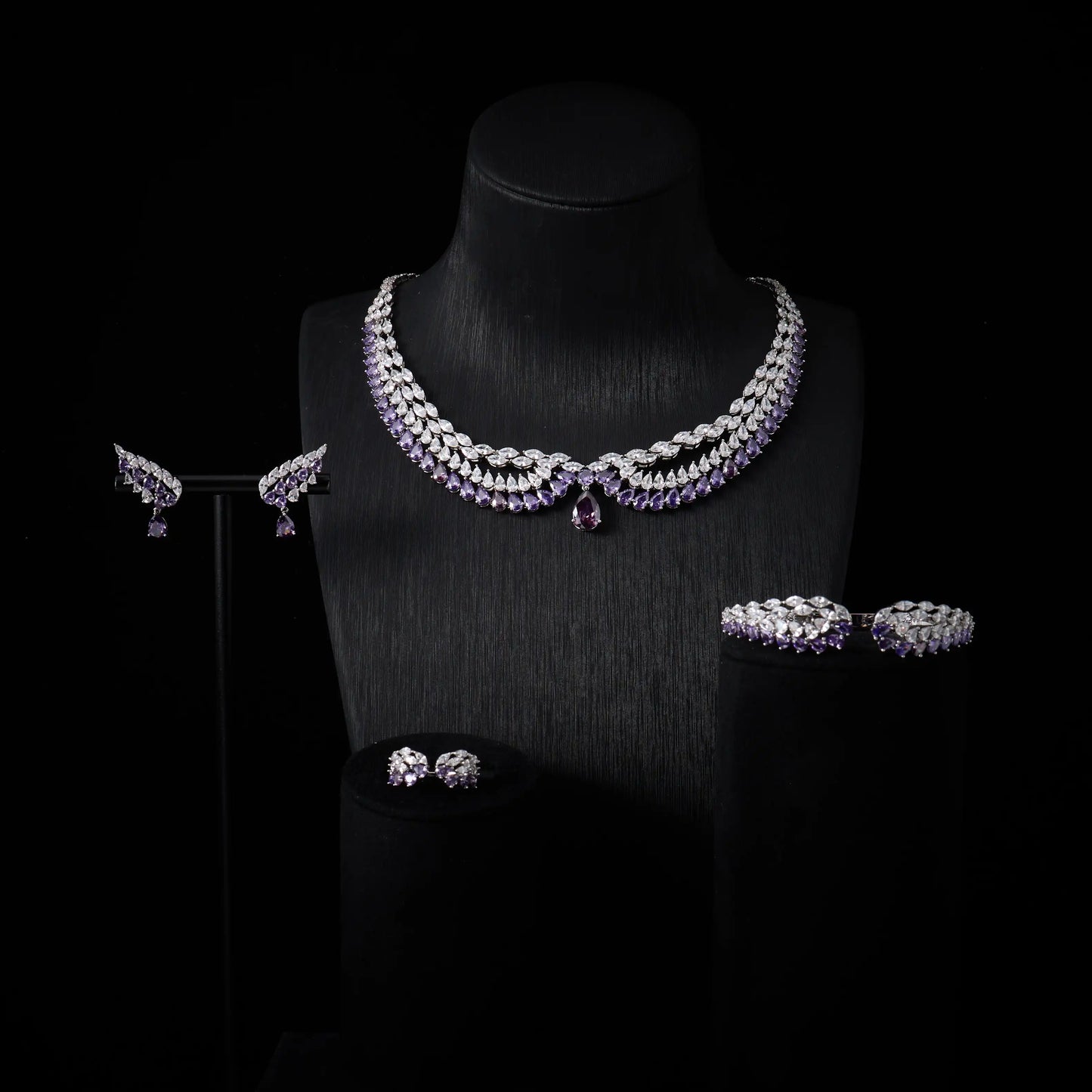 Luxury Bridal Cubic Zirconia Necklace Set for Women Dubai Jewelry Sets  Wed Jewelri Wedding & Engagement musulman ens