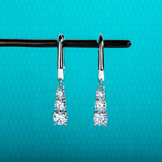 1.8cttw D Color Moissanite Diamond Dangle Drop Earrings 925 Sterling Silver Earrings Charm for Women Jewelry Wholesale