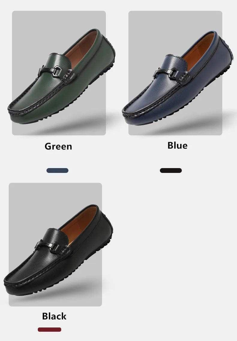 Genuine Leather Men Casual Shoes Luxury Brand Mens Loafers Moccasins Breathable Slip on Italian Driving Shoes Chaussure Homme