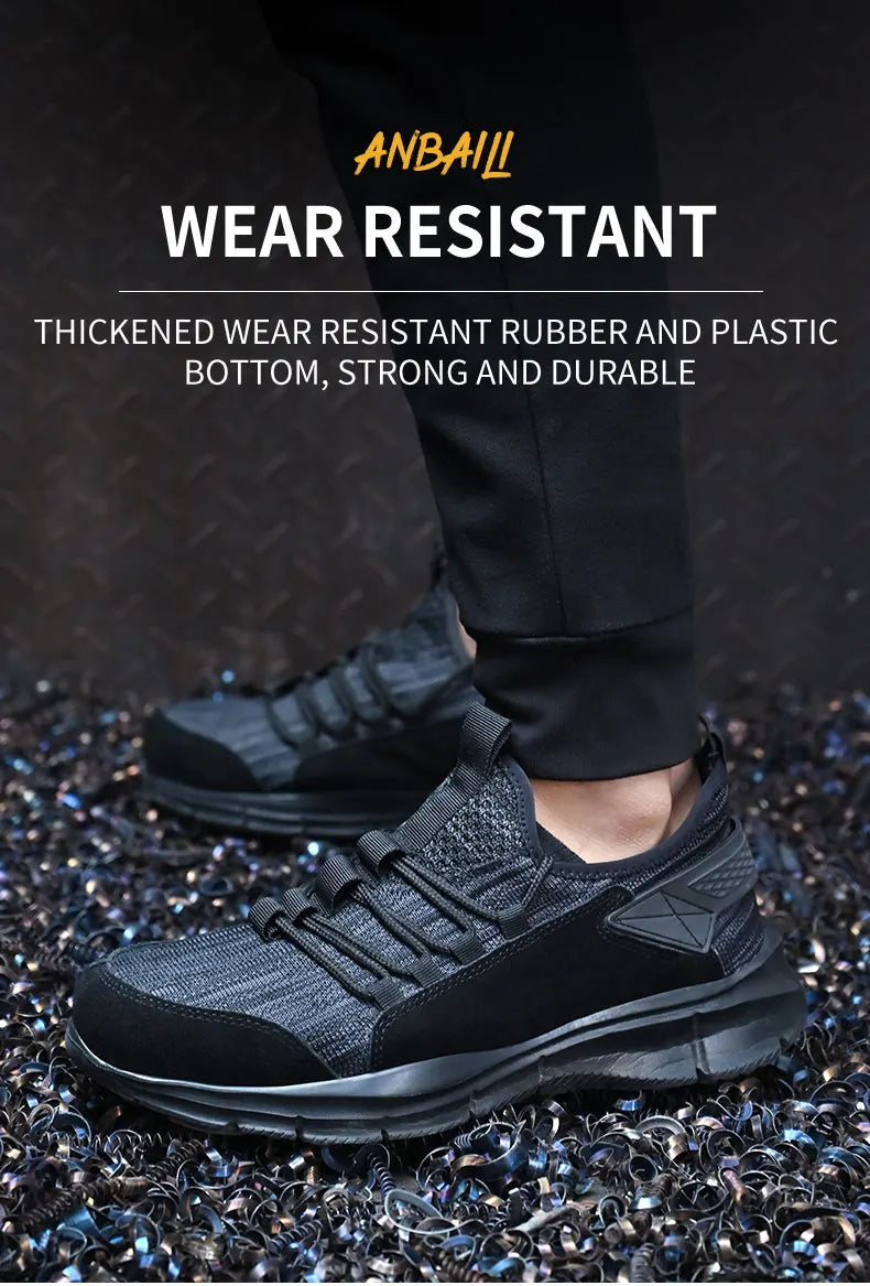 Work Sneakers Men Safety Shoes Construction Steel Toe Work Shoes  Lightweight Safety Boots Anti-Puncture Working Sneakers Kevlar