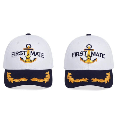 Men Women Baseball Caps Embroidered Captain & First Mate Hats Boating Marine Sailor Party Fun Hat